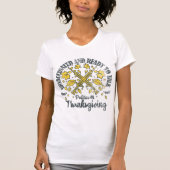 予防接種を受けず、政治に関する話し合いをする感謝してい用意がある Tシャツ (正面)