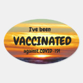 「予防接種を受けた」 楕円形シール (正面)