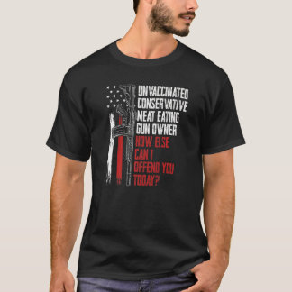 予防接種を受けていない保食べ護的な肉の銃所有者 Tシャツ