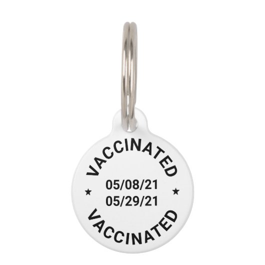 予防接種を受けカスタムる日付と文字 ペット　ネームタグ (正面)