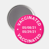 予防接種を受けカスタムる日付と文字 マグネット (正面/裏面)