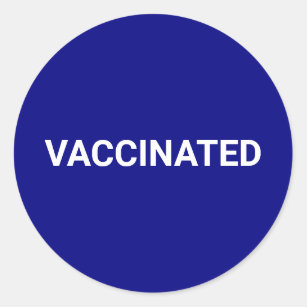 予防接種コバルトブルーの白のカスタマイズ可能シンプルな ラウンドシール