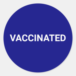 予防接種コバルトブルーの白のカスタマイズ可能シンプルな ラウンドシール