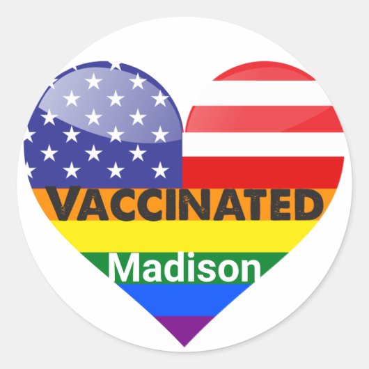 予防接種ハート ラウンドシール (正面)