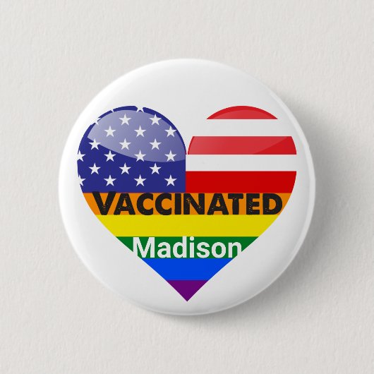 予防接種ハート 缶バッジ (正面)