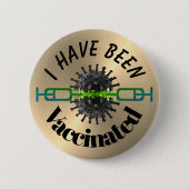 予防接種ピンボタンバッジを受けた 缶バッジ (正面)