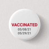 予防接種ピンボタン(日付カスタム付) 缶バッジ (正面)
