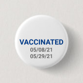 予防接種ピンボタン(日付カスタム付) 缶バッジ (正面)