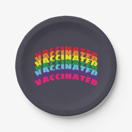 予防接種プライドレインボーダークネイビーブルー ペーパープレート