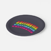 予防接種プライドレインボーダークネイビーブルー ペーパープレート (アングル)