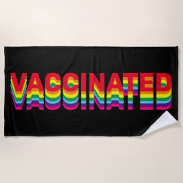 予防接種プライドlgbtレインボーレトロカラーズブラック ビーチタオル