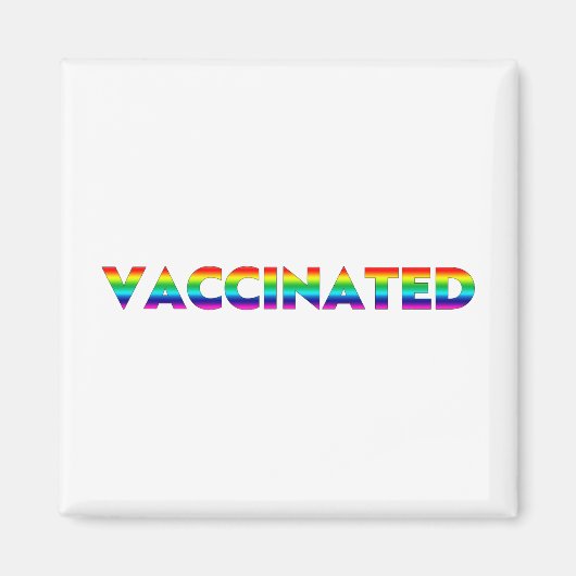 予防接種プライドlgbt lgbtqゲイレインボーカラー マグネット (正面)