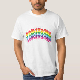 予防接種プライドlgbt lgbtqゲイ曲線レインボー tシャツ