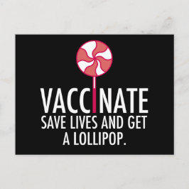 予防接種救の命が棒つきキャンデーワクチンを接種 ポストカード