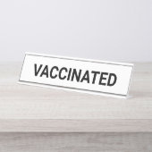 予防接種、カスタマイズ可能な白黒 デスクネームプレート (正面)