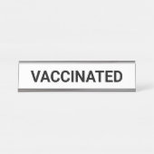 予防接種、カスタマイズ可能な白黒 デスクネームプレート (正面)