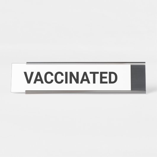 予防接種、カスタマイズ可能な白黒 デスクネームプレート (正面)