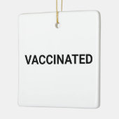 予防接種、白黒シンプル文字名 セラミックオーナメント (左)