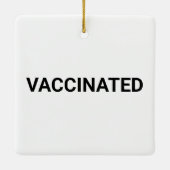 予防接種、白黒シンプル文字名 セラミックオーナメント (裏面)