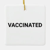 予防接種、白黒シンプル文字名 セラミックオーナメント (正面)