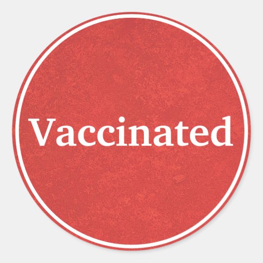 予防接種（赤） ラウンドシール (正面)