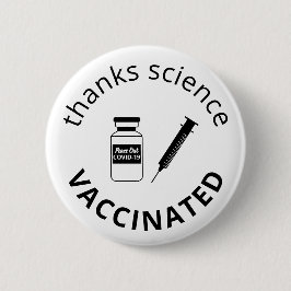 予防接種Covid-19感謝してい科学 缶バッジ