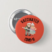 予防接種COVID-19 6 Cmラウンドバッジ 缶バッジ (正面&裏面)