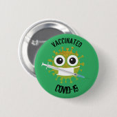 予防接種COVID-19 6 Cmラウンドバッジ 缶バッジ (正面&裏面)