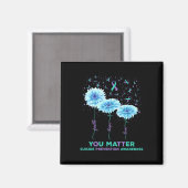 予防認識度ひまわりリボン問題 マグネット (正面/裏面)