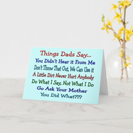 事のパパは言います--父の日のギフト カード (黄色い花)