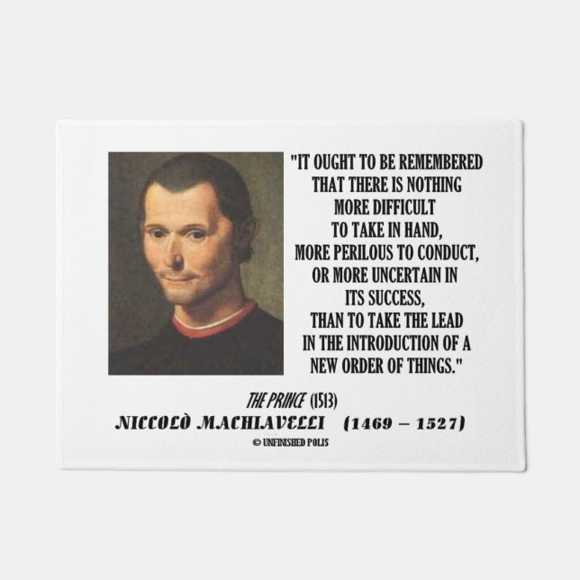 事のマキアベリの鉛の紹介の新しい順序 ドアマット (正面)