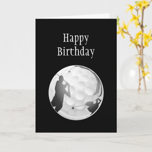 事一般的なゴルフ誕生日を愛します カード (黄色い花)