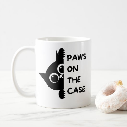 事件は猫の手に委ねろ キャットマグカップ – 面白い猫好きのコーヒー コーヒーマグカップ (ドーナツ)