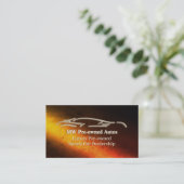 事前に所有された自動車、高級金ゴールドスポーツカーロゴ 名刺 (スタンド正面)