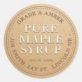 事前に計算されたメープルシロップ製品ラベル(Kraft) ラウンドシール (正面)