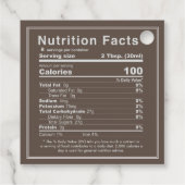 事前計算された編集可能メープルシロップ栄養ラベル フェイバータグ (裏面)