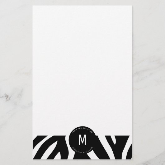 事務モノグラムの縁ど所からのゼブラ 便箋 (裏面)