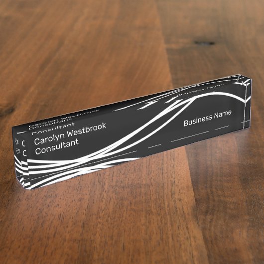 事務ユニークモダン官 デスクネームプレート (側面)