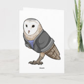 事務員として働くフクロウ カード (裏面)