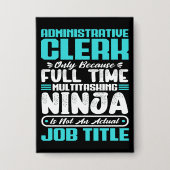 事務員の役職の専門技能 缶バッジ (正面)