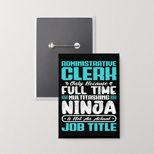 事務員の役職の専門技能 缶バッジ (正面/裏面)