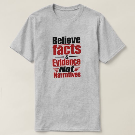"事実と証拠" Tシャツ (デザイン正面)