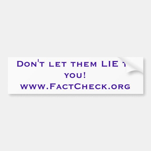 事実の点検のバンパーステッカー バンパーステッカー (正面)