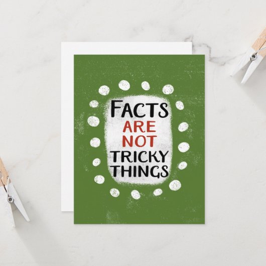 事実はトリッキーな物ではないグリーティングカード カード (正面/裏面インサイチュ)