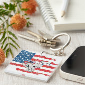 事実を怒らせてごめんなさいチビ（小さくかわいく書いた感じ） キーホルダー (正面右)