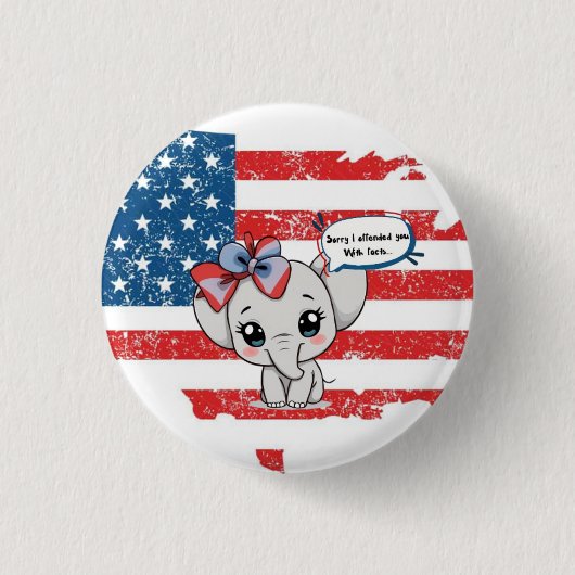 事実を怒らせてごめんなさいチビ(小さくかわいく書いた感じ) 缶バッジ (正面)