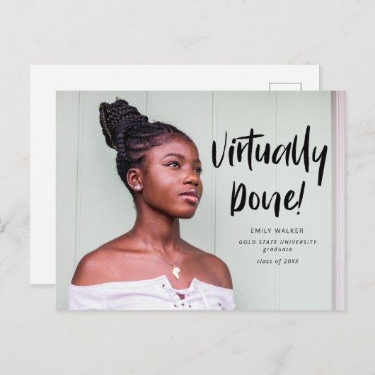 事実上の卒業発表はがき 案内ポストカード (正面/裏面)