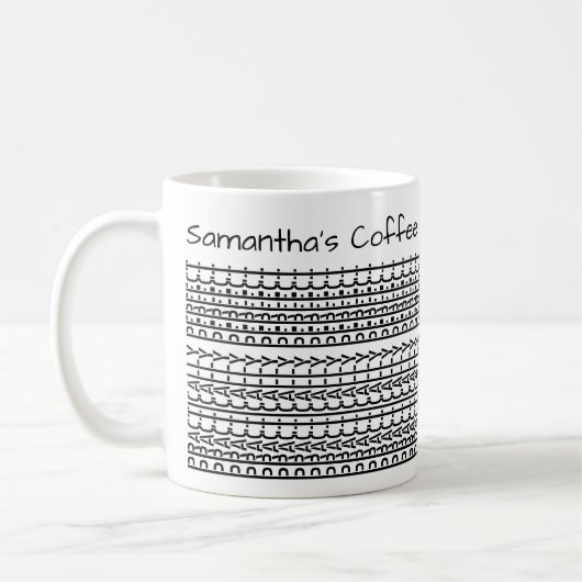 事実上の完璧な名前の隠しメッセージ137BW コーヒーマグカップ (左)