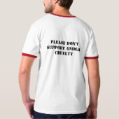 事実: 動物EAT慈悲深く扱われません Tシャツ (裏面)