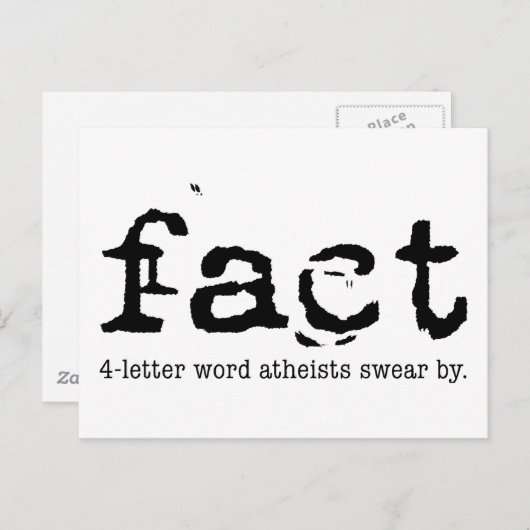 事実： 4文字の単語の無神論者が誓う！- ポストカード (正面/裏面)
